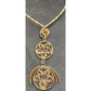 Vintage 70s Gold Necklace Spiral Disc Cascade Ancient Greek Style