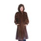 Vintage 1980s Sable Fur Coat Long Ankle Length Hoode