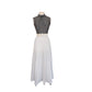 Vintage 1970s Maxi Dress Polkadot Print Pleated Skirt Black White Belted / S