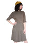 Vintage 40s Brown day Dress w/Belt Nubby Texture Kabro of Houston
