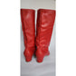 Red Leather Boots Ukrainian Choboty Traditional Dance Ethnic Folk Costume Ladies Size 41 / US 10