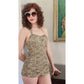 Vintage 50s Jantzen Swimsuit Cotton Print Maillot One Piece / S
