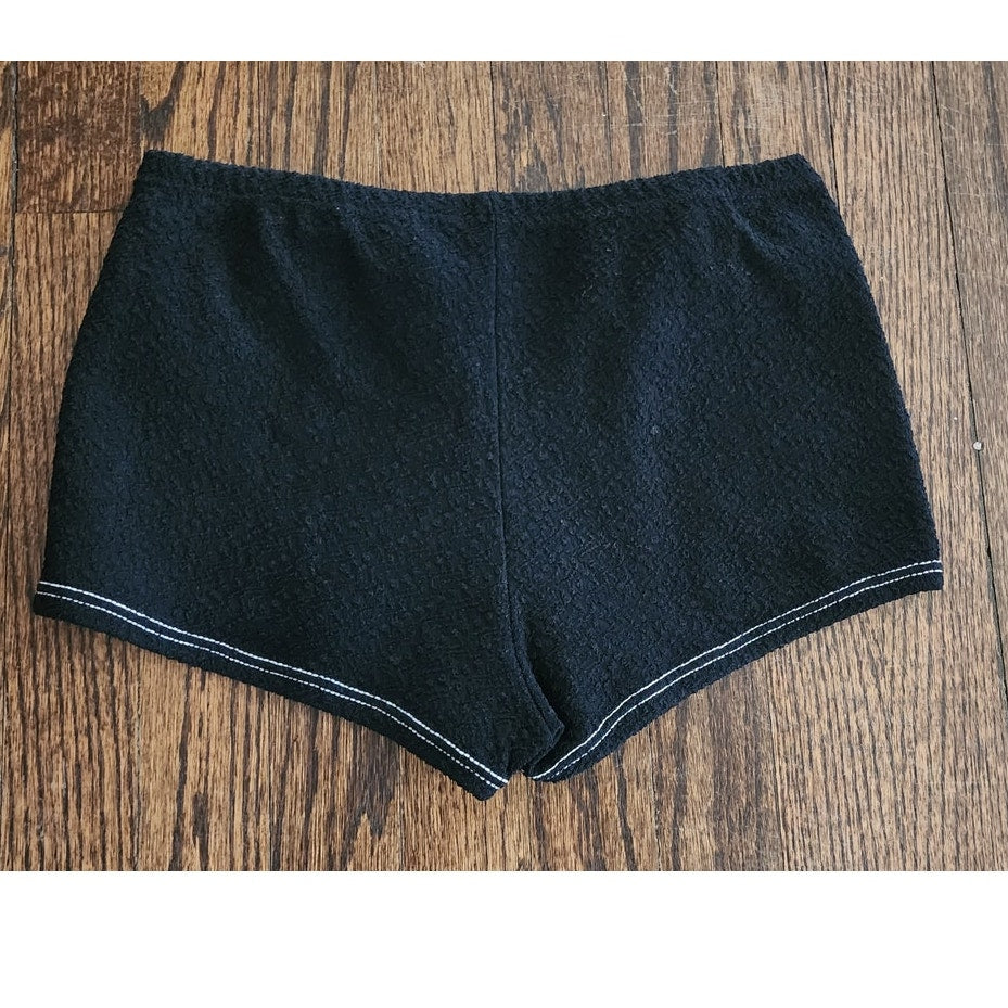 Vintage 60s Black White Bikini Set Bullet Bra + Boy Shorts Majorca Athenee Greece