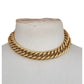 Vintage 80s Anne Klein Chunky Cuban Chain Link Choker Necklace Gold Tone