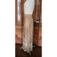 Vintage 1970s Jayna New York Dress Set Knit Crochet Top + Skirt Beige Lace Embroidery
