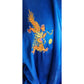 Vintage Chinese Dragon Robe Embroidered Blue Silk Esme