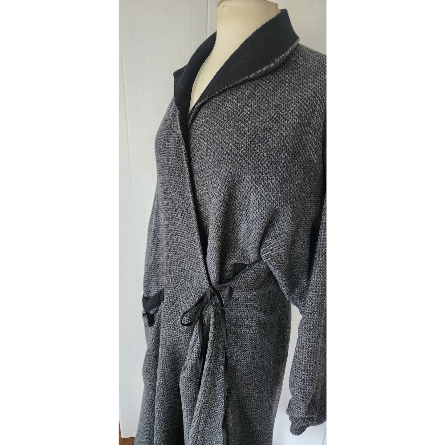 Vintage 1990s Gray Coat Wrap Style Asymmetrical Studio 90 / Medium