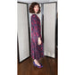 Vintage 80s Laura Ashley Dress Dark Floral Print Lace Collar Long Sleeve
