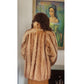 Vintage 70s Fox Fur Coat Hip Length Stripe Pattern / L