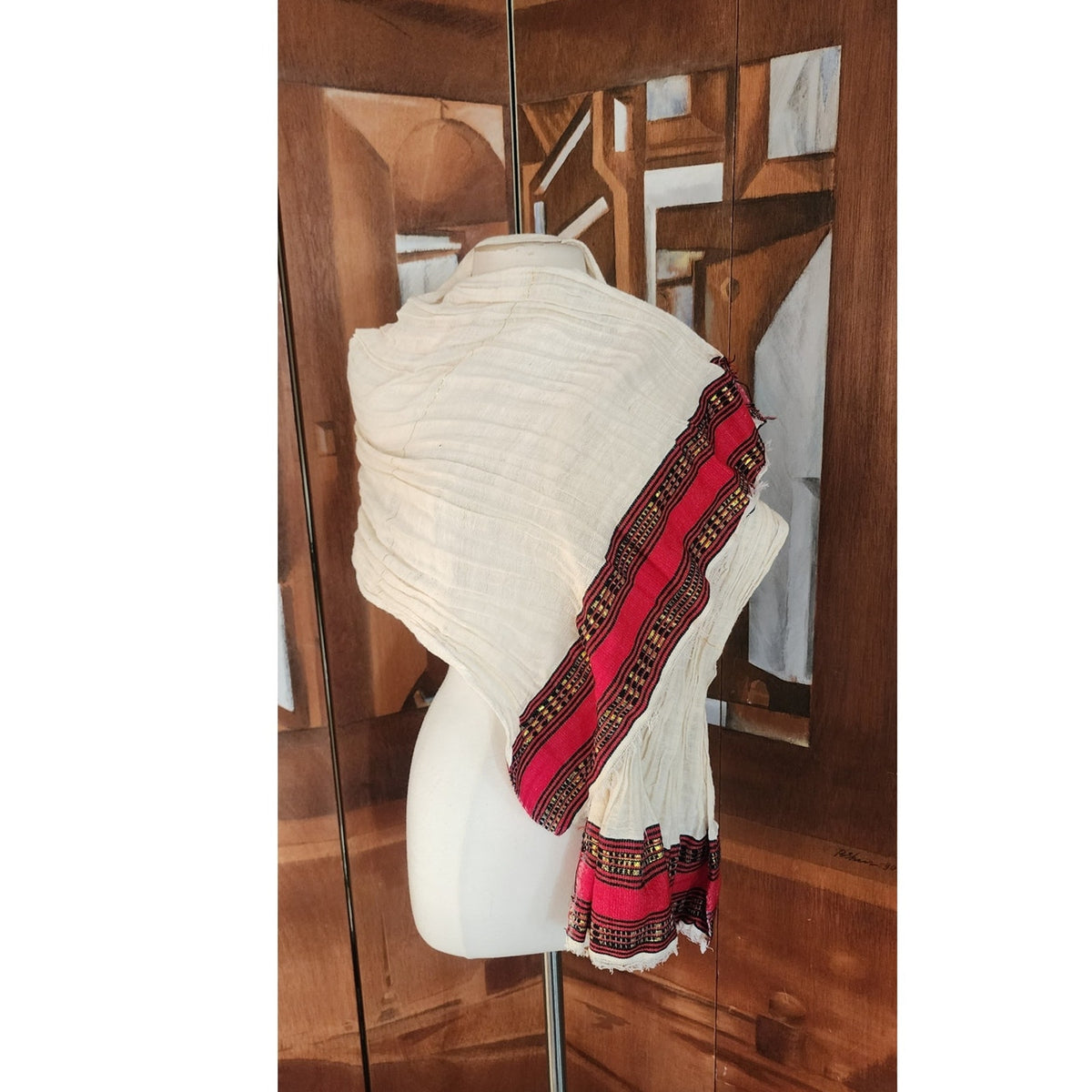 Vintage Handmade Ethiopian Traditional Costume Coptic Eritrean Habesha Dress Scarf Folk Ethnic