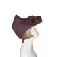 Vintage 1940s Brown Hat Tall Sculpted Tilt w/Front Bow Lecie Studio