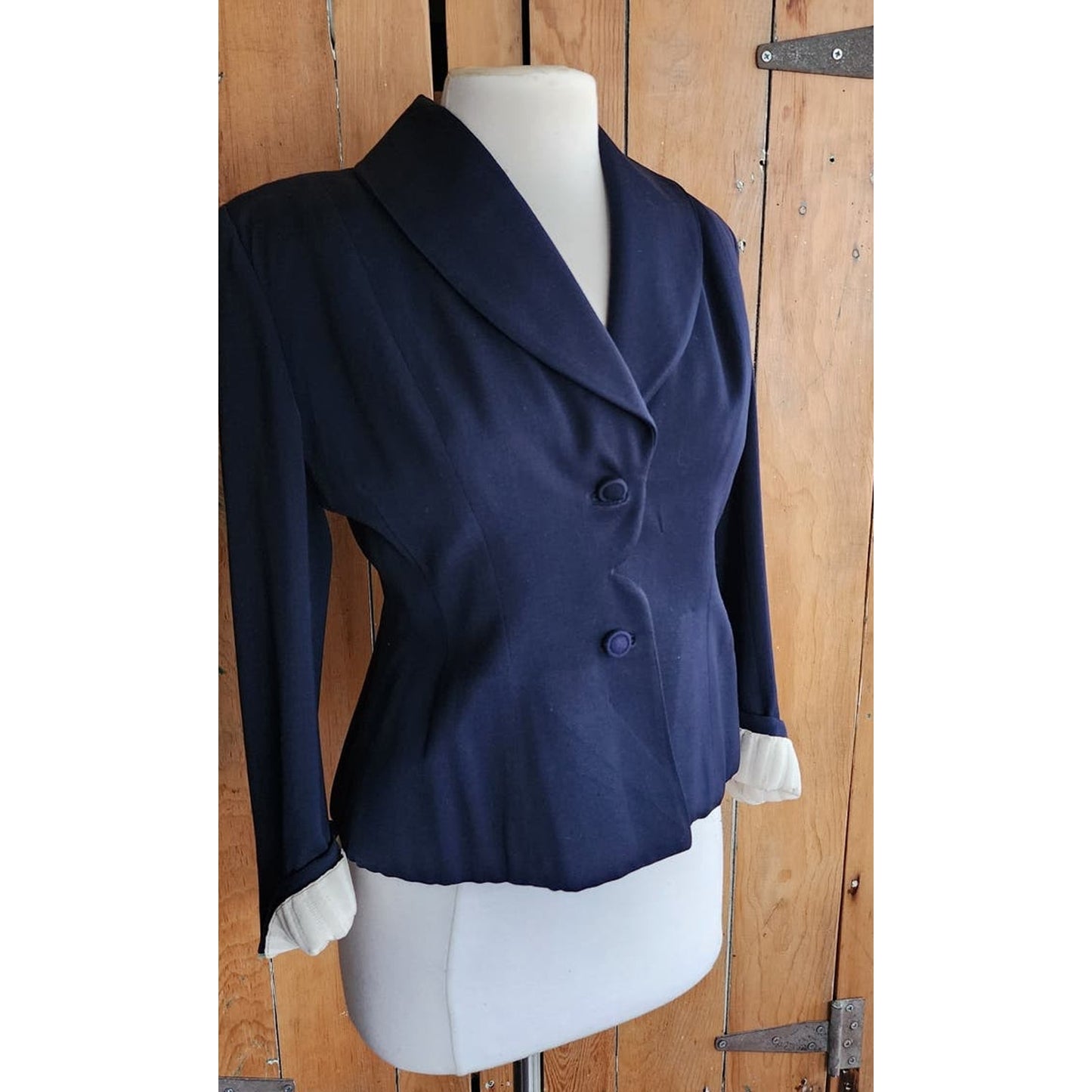 1940s Navy Blue Blazer Lilli Annette Petite