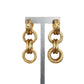 Vintage 90s Chanel Gold Earrings Clips 93P Multi-Ring Drop Logo Hoop Danglies