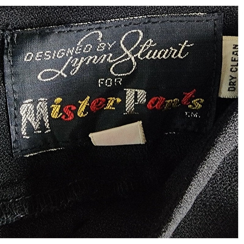 Vintage 70s Black Palazzo Pants Pleated Lynn Stuart Mister Pants