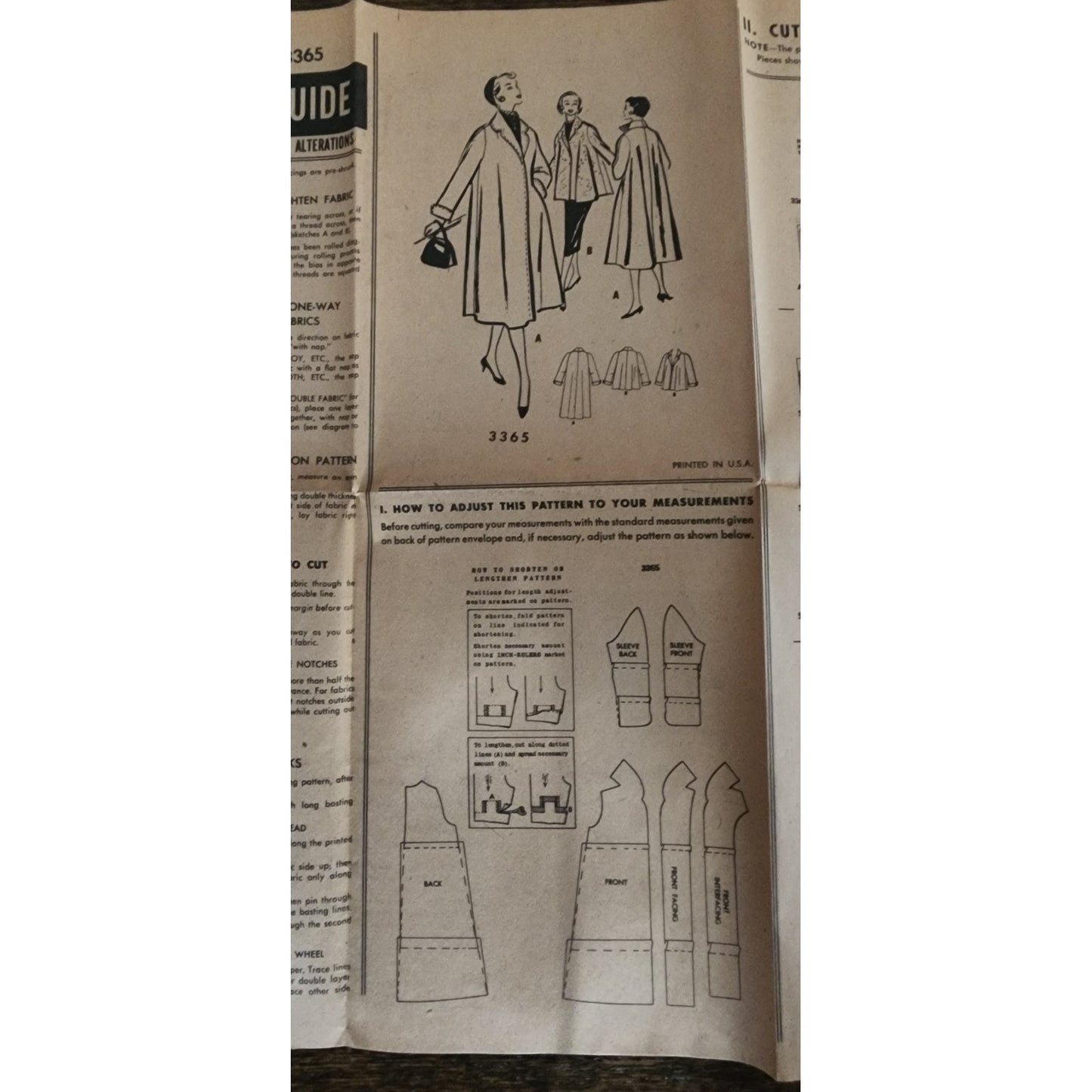 Vintage Sewing Pattern ORIGINAL McCall's 3365 Misses Swing Coat Jacket Uncut