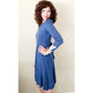 Vintage 70s Blue Dress 30s Art Deco Style by Dolly Day