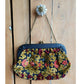 1960s Tapestry Bag Velvet Brocade Floral Boho Purse