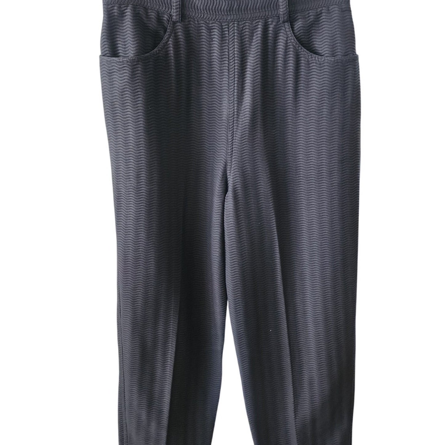 Vintage 90s ISAAC MIZRAHI Pants Black Textured Cotton Pants Waist 28 Made in USA