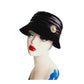 Vintage 1960s Black Hat in 20s Cloche Style Velvet Rhinestone by Joal