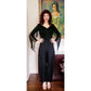 Vintage 70s Fringed Pant Suit Black w/Gold Embroidery by Climax / S