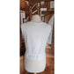 Vintage 80s Laura Ashley White Cotton Eyelet Sleeveless Top Red Micro Polka Dot