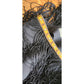 Vintage 70s Fringed Pant Suit Black w/Gold Embroidery by Climax / S