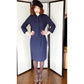 Vintage 50s Skirt Suit Navy Blue Baskin Chicago Styled by Rudy
