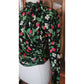 Vintage 1980s Emanuel Ungaro Parallele Blouse Strawberry Floral Print Silk Long Sleeve Shirt