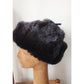 Vintage Black Fur Trapper Hat North King Ushanka Rabbit + Suede Ear Flaps Unisex