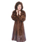 Vintage 1980s Sable Fur Coat Long Ankle Length Hoode