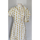 Vintage 60s Dress Set Gold Pocket Watch Clock Print