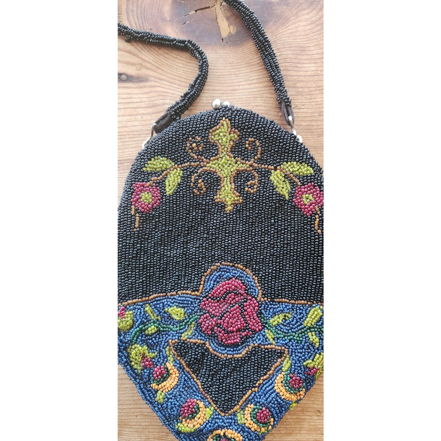 Vintage 1910s Evening Bag Beaded Purse Art Nouveau