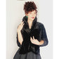 Vintage 50s Fur Shrug Wrap Black Rabbit Fur