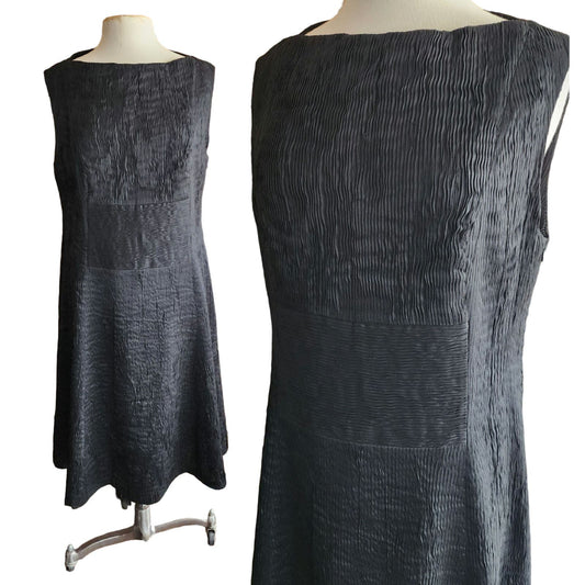 Vintage Y2K Anett Rostel Black Dress Micropleating