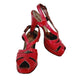 Vintage 40s Red Platform Heels Shoes Maryjane Sandals Frederic Originals 7