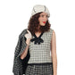 Vintage 1960s Christin Dior New York Suit Mod Three Piece Black White Check Wool