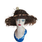 Vintage Y2K Oversized Hat Wide Brim Animal Print Feathers Handmade Chapeau Puccio