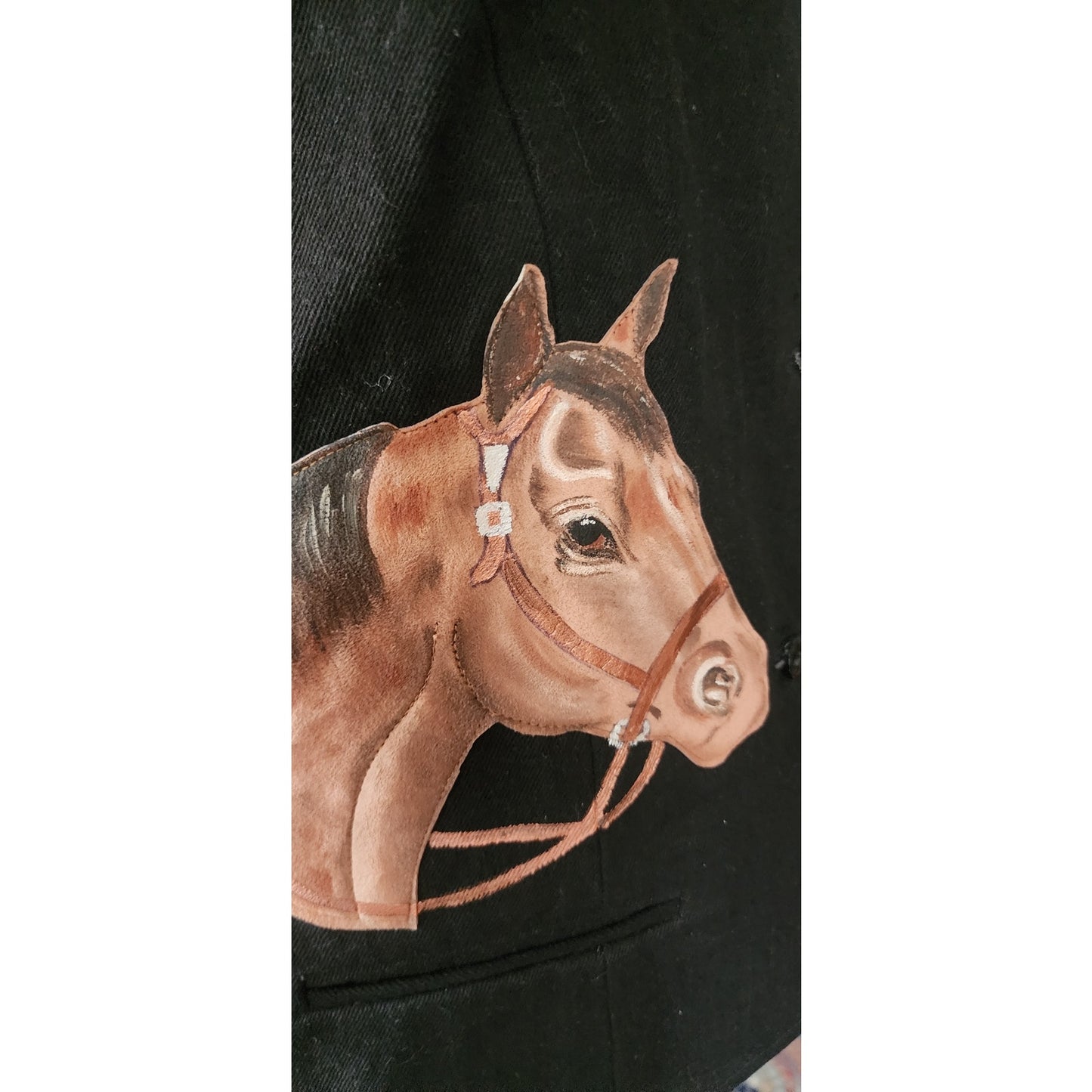 Vintage Womens Vest "Hooked On Country" Cowboy Boots Horses Equestrian Applique / Large