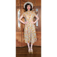 Vintage 40s Floral Print Short Sleeve Button Front Cotton Midi Day Dress w/Pockets Circle Skirt