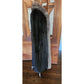 Vintage 80s Ranch Mink Black Fur Coat Long Silver Fox Tuxedo Collar Maxi