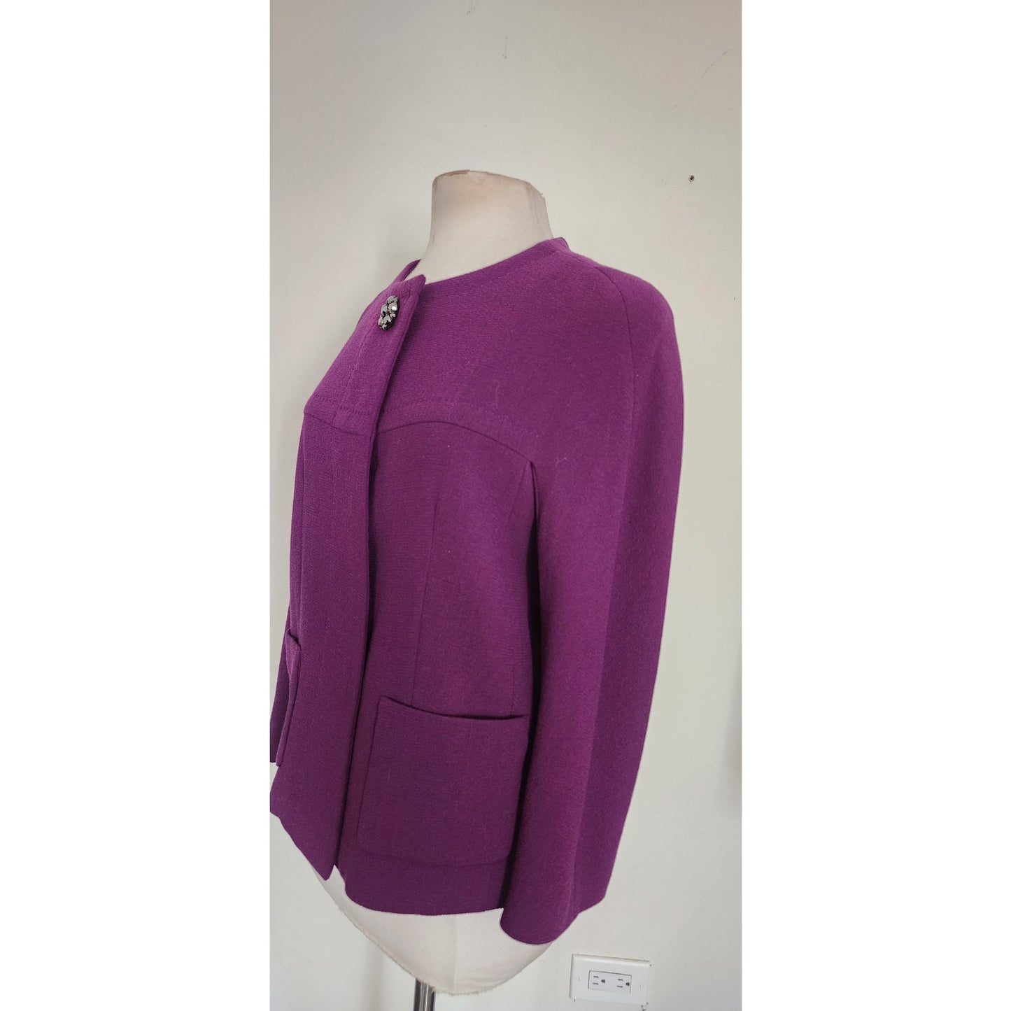 Vintage 2000s ESCADA Jacket Purple Wool Blazer / 34