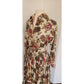 Vintage 1950s Floral Print Dress Belted Button Down Silk Shirtdress Olga / XS