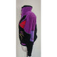 Vintage 80s Suede Bomber Jacket Multicolored Patchwork Applique Mesa Ridge M