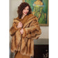 Vintage 1970s Fox Fur Jacket Hip Length Striped Boho / L