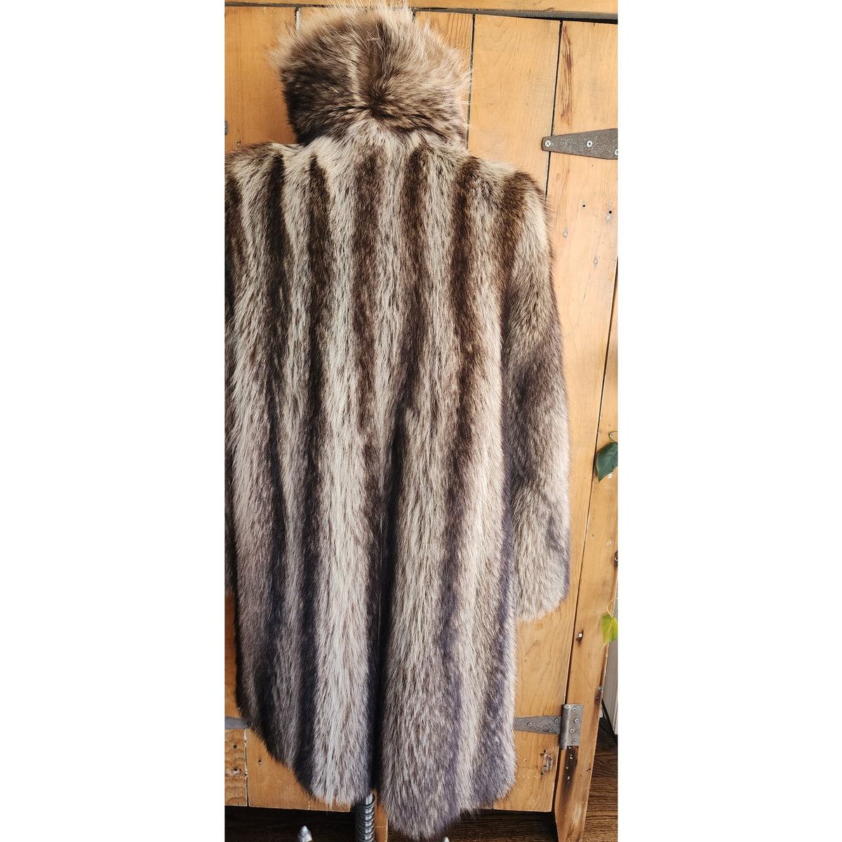 Vintage 1970s Fur Coat Brown Silver Raccoon Revillon S/M