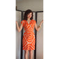 Diane Von Furstenberg Wrap Dress Orange white Tiki Swirl Pattern NWT