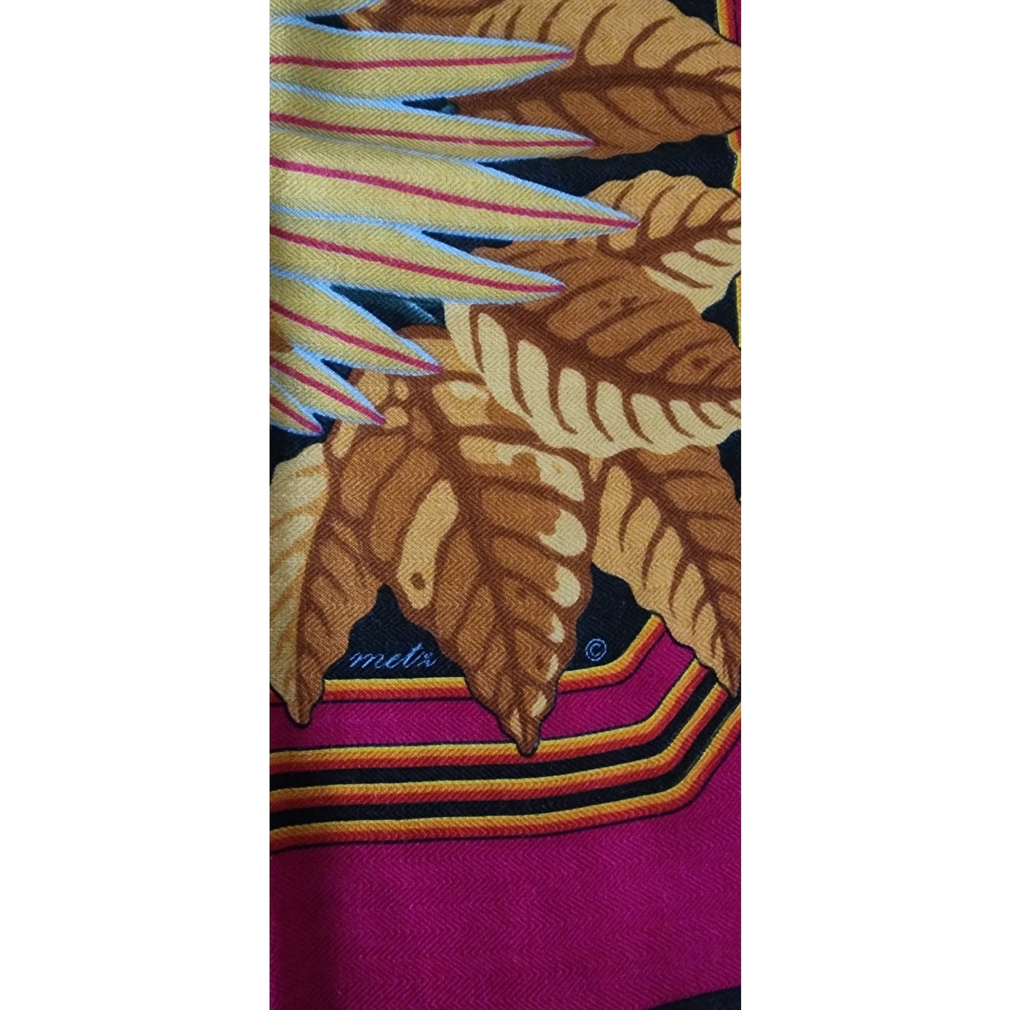 Vintage HERMES Scarf Les Perroquets Cashmere Silk Parrots Birds Orange Yellow Carre Foulard Joachim Metz