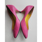 Vintage 80s Pink Shoes Leather Pump Kitten Heel / 10M