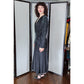Vintage 80s Party Dress Black Silk Beaded Fringe D'Ore Art Deco