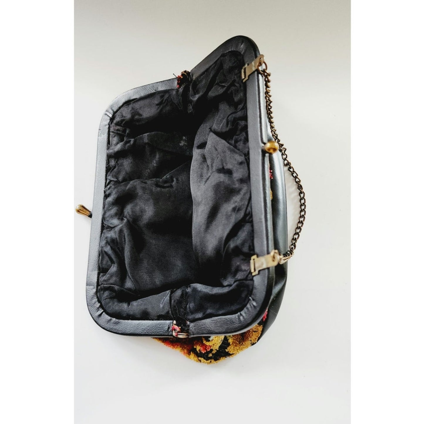 1960s Tapestry Bag Velvet Brocade Floral Boho Purse